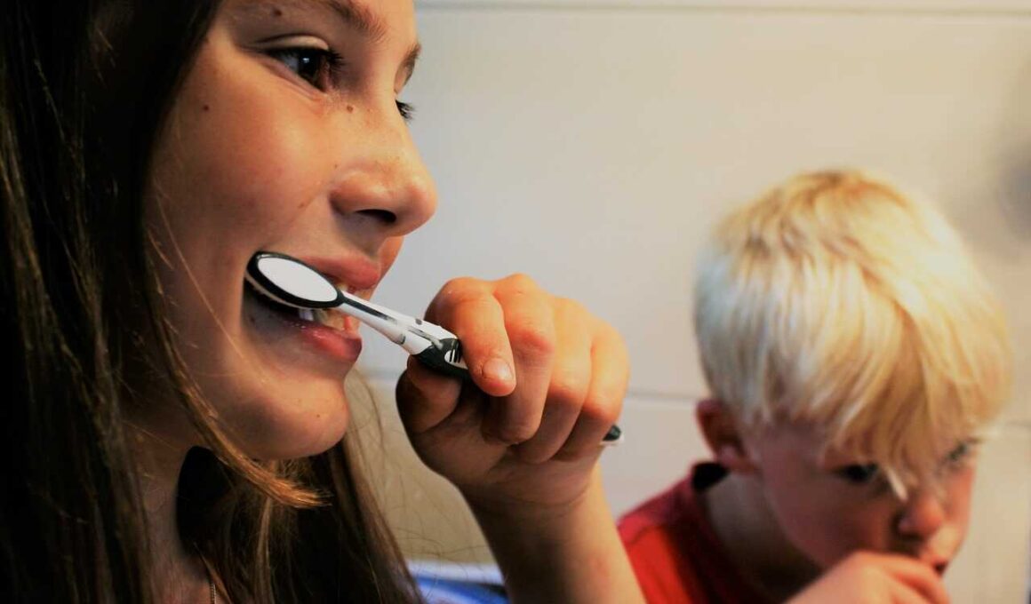 dzieci myją zęby po leczeniu stomatologicznym